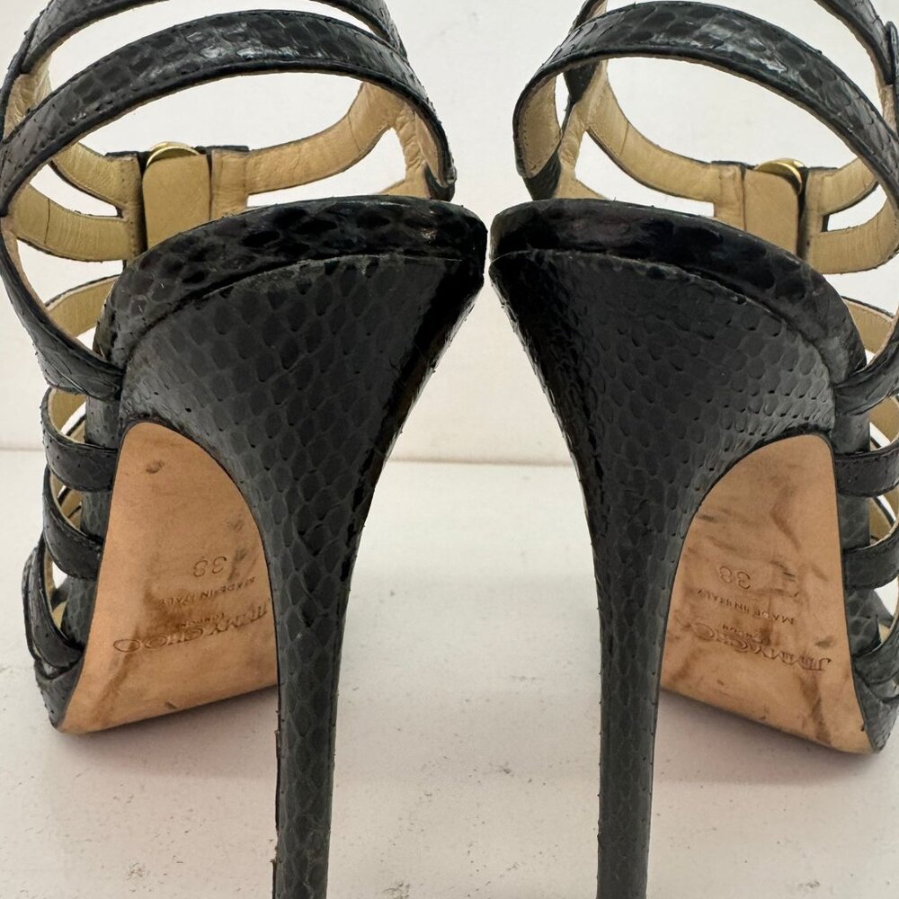 Jimmy Choo Python Elaphe Green Sandals - image 8